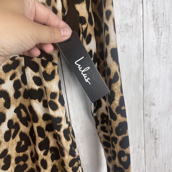 Lulu's Dress XS Wild Life Leopard Animal Print Long Sleeve Mini Party Homecoming - Picture 5 of 12